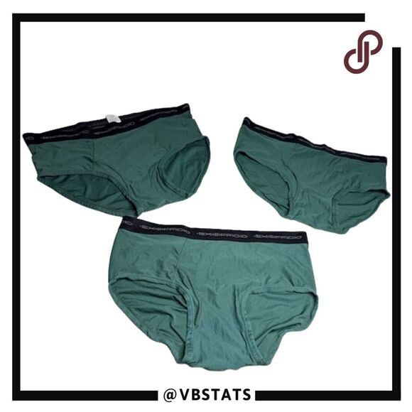 Exofficio Men's 3-Piece Stretch Moisture-Wicking Brief Set Green Black Sz Medium - Picture 1 of 6